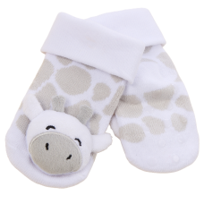 44B1028: Baby 1 Pair Novelty Giraffe Socks With Rattle (0-12 Months)